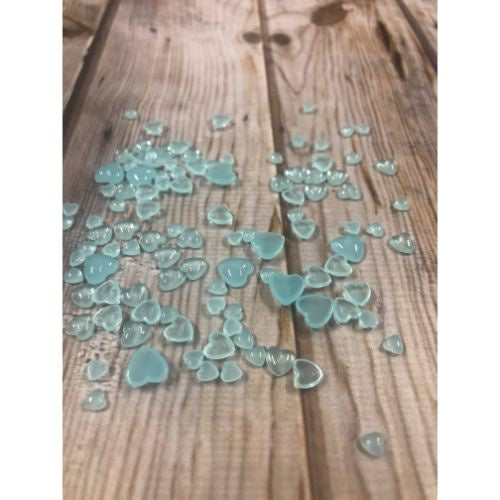 ATK Water Droplet Embellishments 8gms Heart Assorted Blue