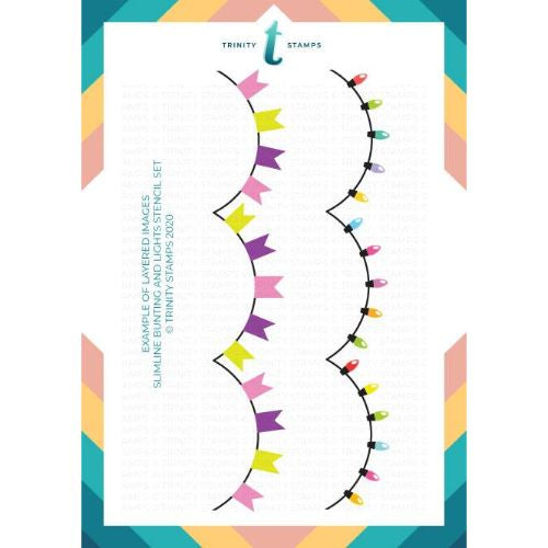 Trinity Stamps 6x9 Bunting and Lights Layering Stencil Set of 2