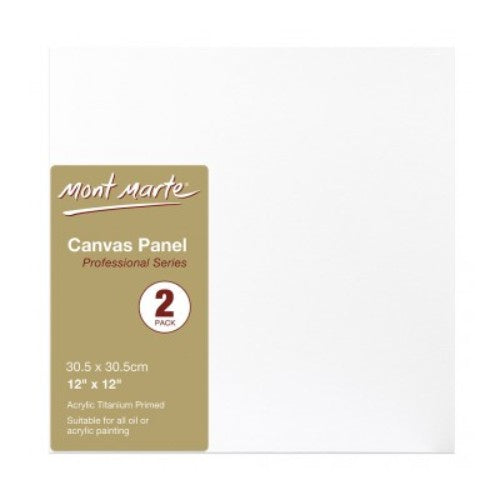 Mont Marte Canvas Panels Pack 2 30.5x30.5cm