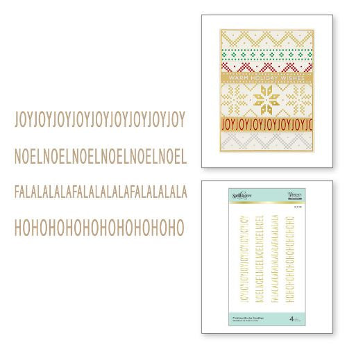 Spellbinders CHRISTMAS BORDER GREETINGS GLIMMER HOT FOIL PLATE FROM SPARKLING CHRISTMAS COLLECTION