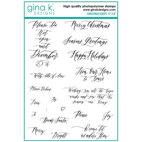 Gina K Designs Clear Stamps- CLEAR STAMPS- CHRISTMAS SCRIPT