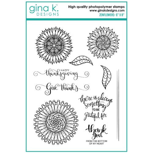 Gina K Designs CLEAR STAMPS- ZENFLOWERS **RETIRED