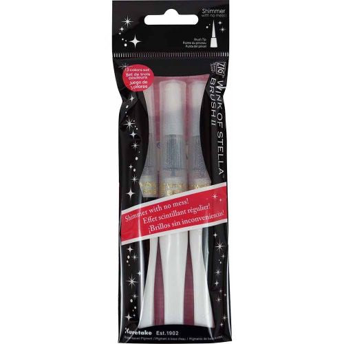 Zig Memory System Wink of Stella Brush Glitter Markers 3/Pkg Clear