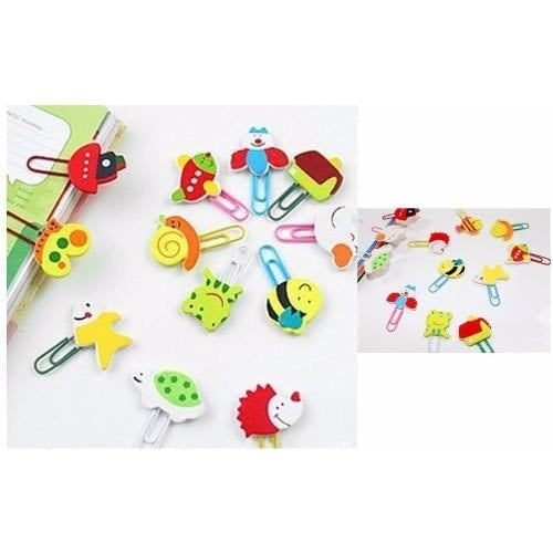 12pcs Mixed Shape Wooden Paperclip