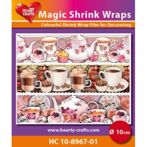 Hearty Crafts Magic Shrink Wraps, 10 cm Coffee &amp; Tea