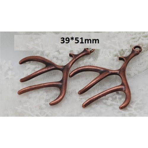 Metal Charm - Copper Antler 4pcs/ Pack