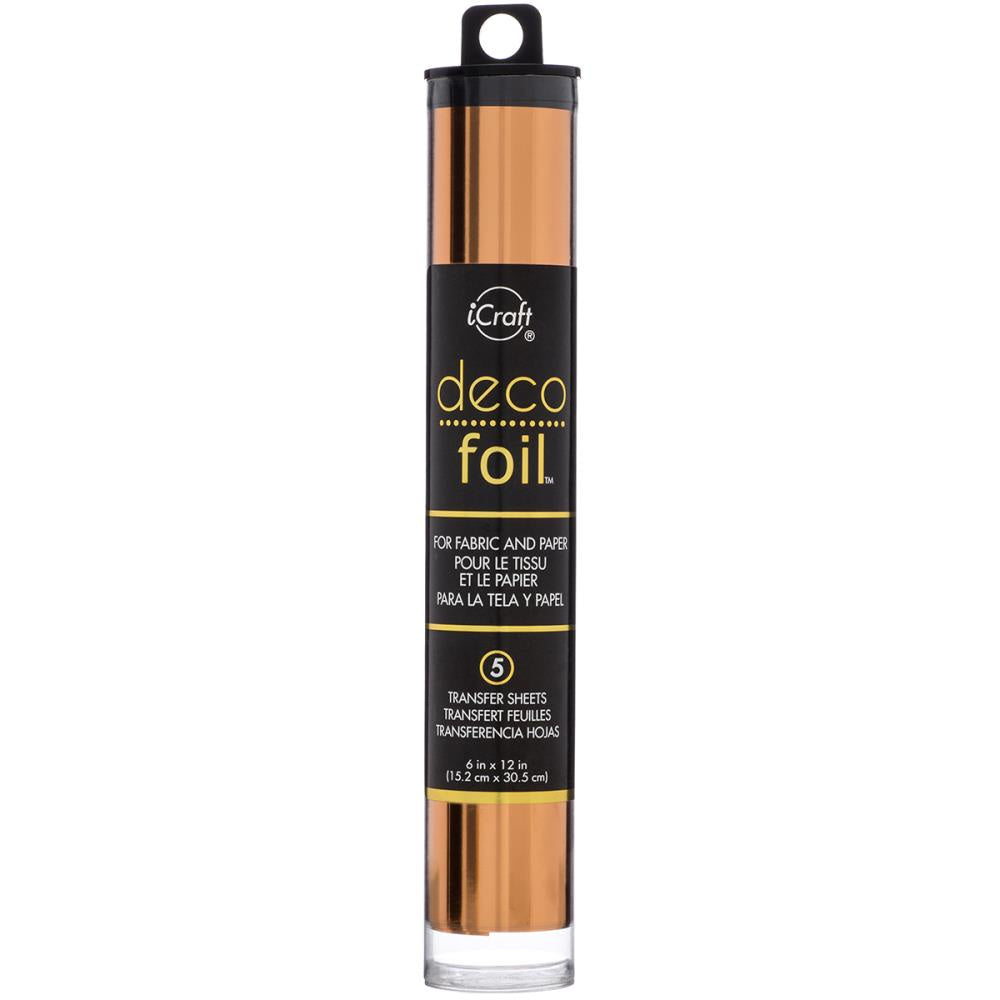 iCraft Deco Foil Transfer Sheets 6"X12" 5/Pkg COPPER