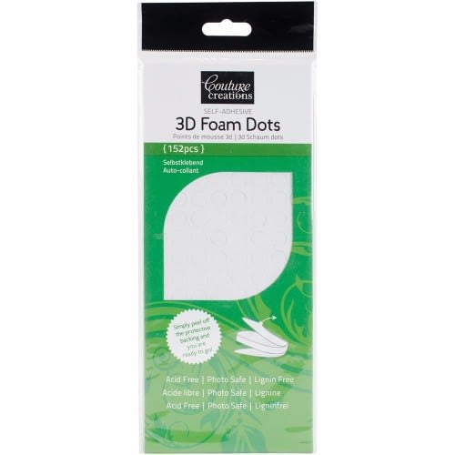 Couture Creations 3D Foam Dots 152/Pkg White CO723780