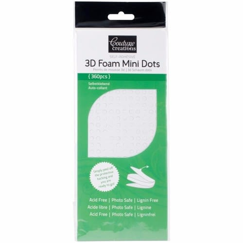 Couture Creations 3D Foam Mini Dots 360/Pkg White CO723781