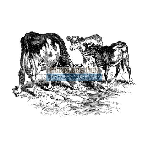 Peddlers Den Cow with Twin Calves T4-108E - No Mounting