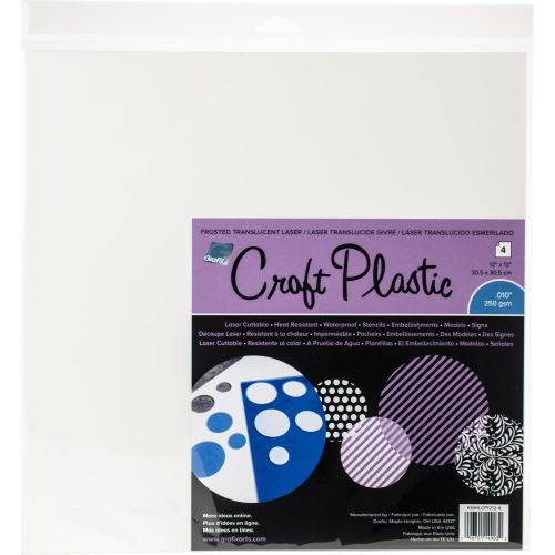 Grafix Craft Plastic Sheets 12"X12" 4/Pkg Frosted .010