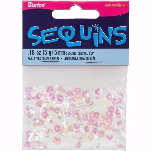 Cupped Sequins 5mm 800/Pkg Crystal Iridescent