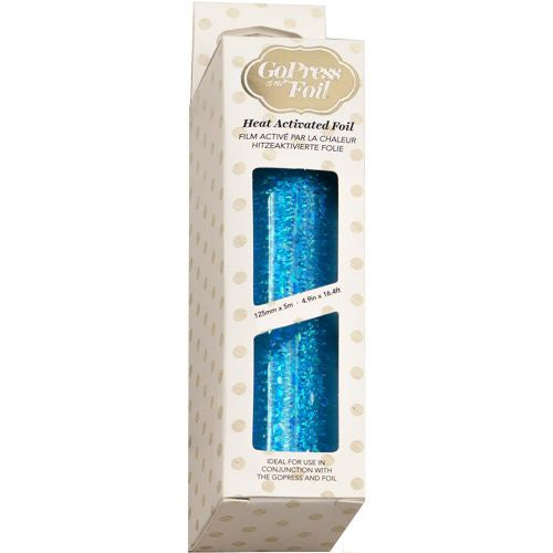 Couture Creations Foil 5"X16.4' Cyan-Iridescent Flakes Pattern