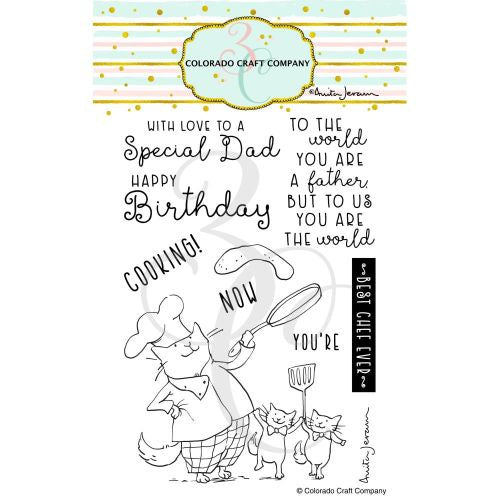 Colorado Craft Company Clear Stamps 4"X6" Dad's Cooking