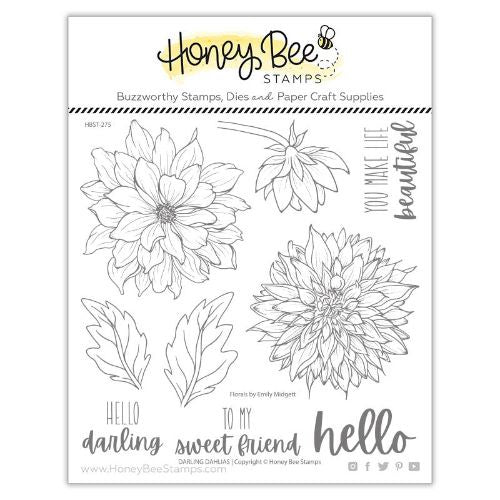 HoneyBee Stamp Darling Dahlias | 6x6 Stamp Set