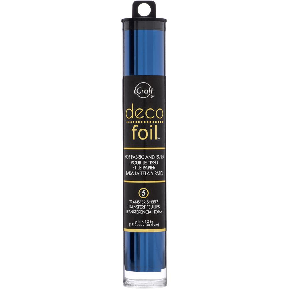 iCraft Deco Foil Transfer Sheets 6"X12" 5/Pkg Deep Blue