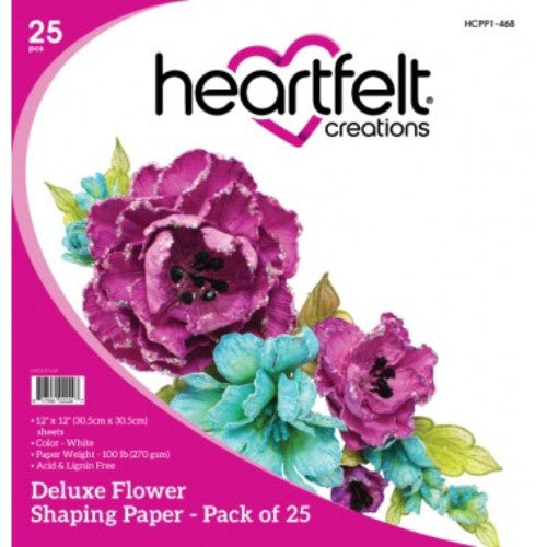 Heartfelt Creations Deluxe Flower Shaping Paper Pack of 25 - White POSTAGE AS PER ACTUALS