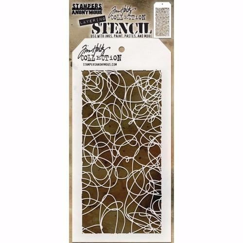 Tim Holtz Layered Stencil 4.125"X8.5" Doodle  THS072