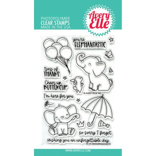 Avery Elle Clear Stamp Set 4"X6" ELEPHANTASTIC CLEAR STAMPS