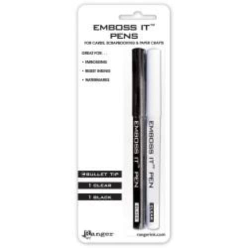 Ranger Emboss It Pens 2/Pkg Black &amp; Clear