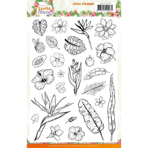 Find It Trading Jeanine's Art Clear Stamps Exotic Flowers