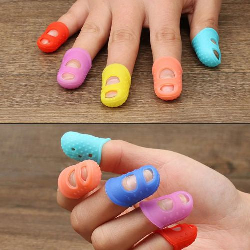 Auzz Trinklets 5Pcs/pack (all same colour )Finger Sleeve Anti-scald Silicone Gloves Anti Slip Finger Protection - Random Colour