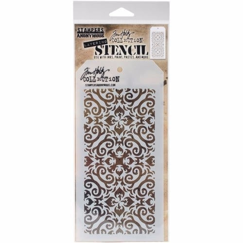 Tim Holtz Layered Stencil 4.125"X8.5" Flames  THS091