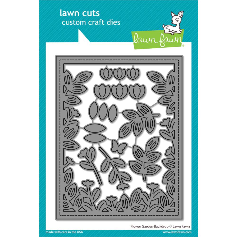 Lawn Fawn flower garden backdrop