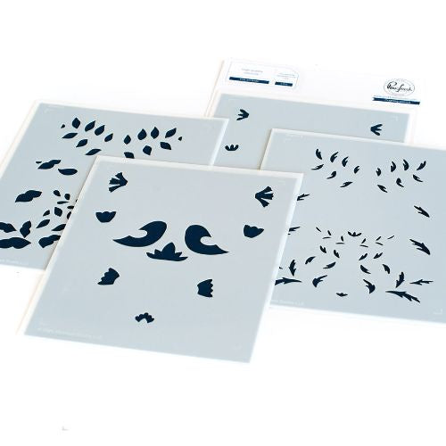 Pinkfresh Studio Folk Art Birds layering stencils