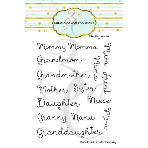 Colorado Craft Company Clear Stamps 3"X4" For Mom Names-By Anita Jeram