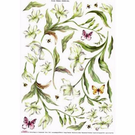 Sospeso Trasparente Paper Veil Fresia pack of 4 sheets - Auzz Trinklets N Krafts