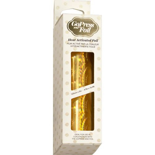 Couture Creations Foil 5"X16.4' Gold-Iridescent Spiral Pattern