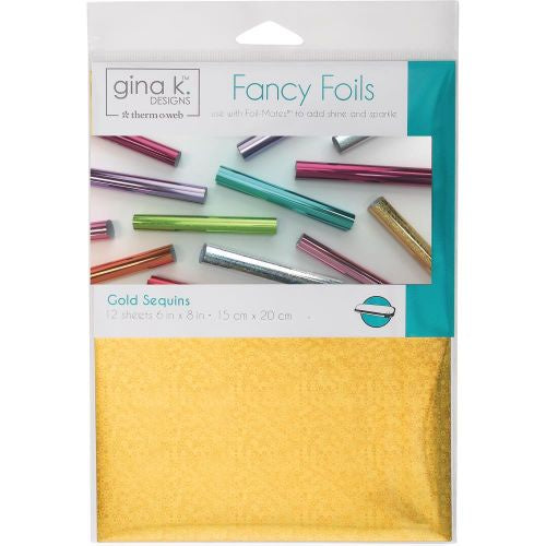 Gina K Designs Fancy Foil 6"X8" 12/Pkg Gold Sequins