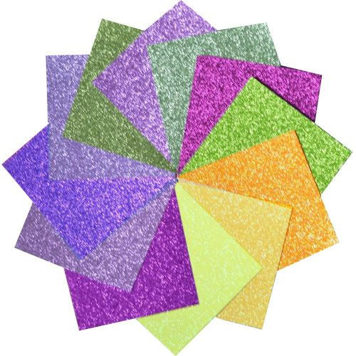 Memory Box Glitter Paper Pad 6"X6" 24/Pkg Graceful Garden