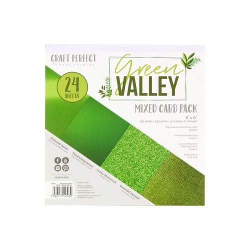 Craft Perfect Mixed Card Pack 6"X6" 24/Pkg Green Valley