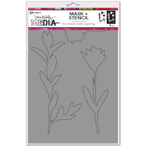 Dina Wakley Media Stencils + Masks 6"X9" Growing