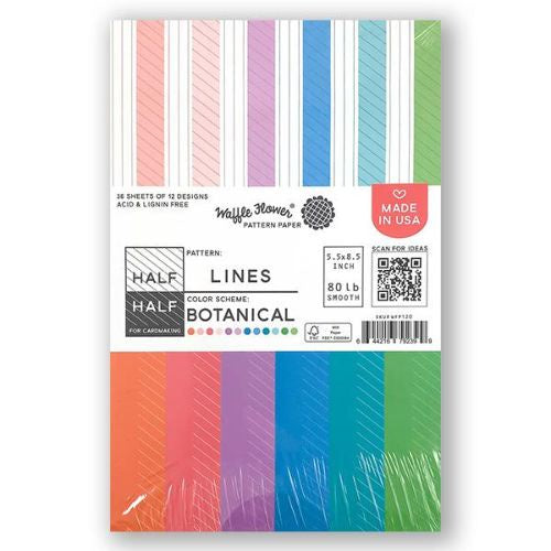 Waffle Flower Crafts Half-Half Lines - Botanical Paper Pad