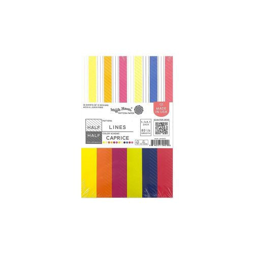Waffle Flower 80lb Single-Sided Paper Pad 5.5"X8.5" 36/Pkg Half Lines/Caprice, 12 Designs/3 Each