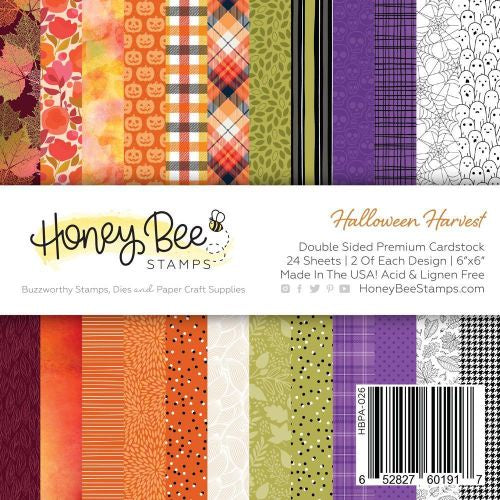 HoneyBee Paper Pad 6x6 | 24 Double Sided Sheets | Halloween Harvest