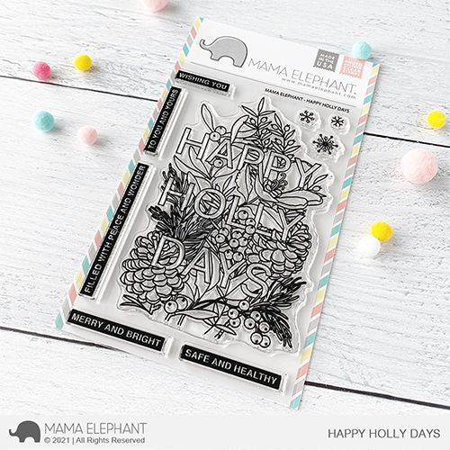 Mama Elephant HAPPY HOLLY DAYS