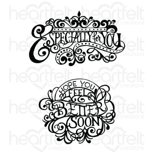 Heartfelt Creations Cling Rubber Stamp Set Elegant Especially for You Cling Stamp Set