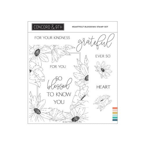 Concord &amp; 9th Clear Stamps 6"X6" Heartfelt Blossoms