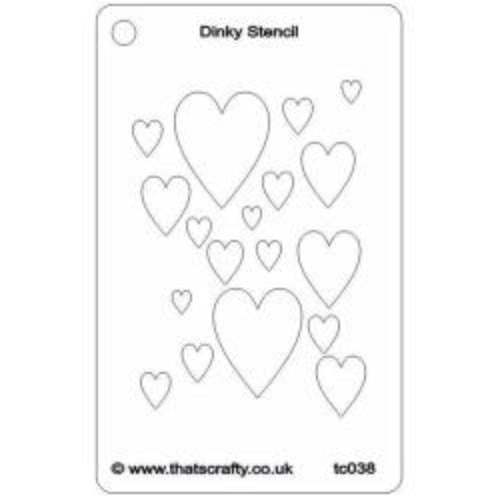 ThatÂs Crafty That's Crafty Dinky Stencil 3"X4.75" Hearts