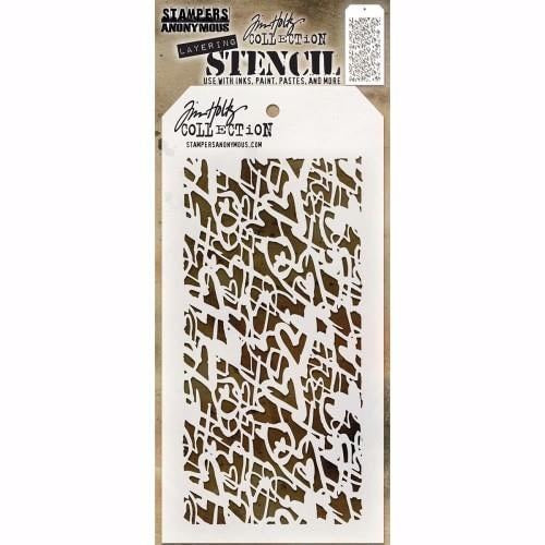 Tim Holtz Layered Stencil 4.125"X8.5" Heartstruck  THS073