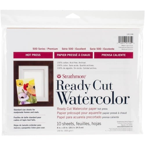 Strathmore Watercolor Paper Pack 8"X10" 10 Sheets ( HOT PRESS)