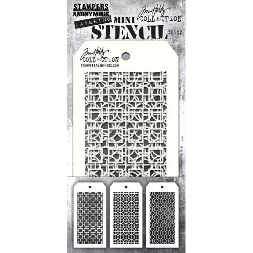 Tim Holtz Mini Layered Stencil Set 3/Pkg Set #52