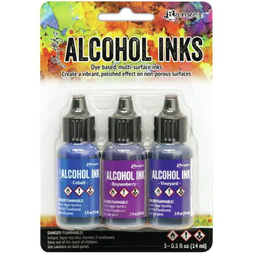 Tim Holtz Alcohol Ink .5oz 3/Pkg Indigo/Violet Spectrum