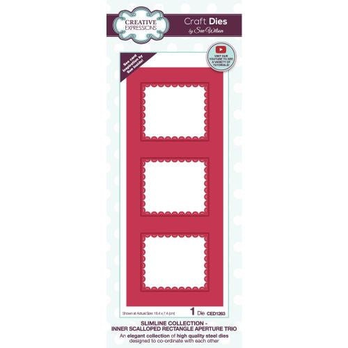 Creative Expressions Craft Dies By Sue Wilson Slimline- Inner Scalloped Rectangle