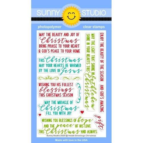 Sunny Studios INSIDE GREETINGS CHRISTMAS STAMPS