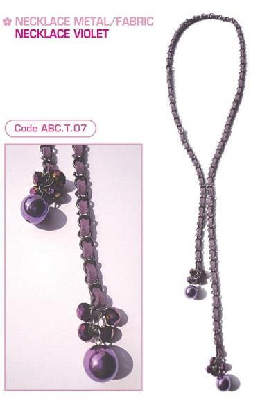 Sospeso Metal/Fabric Necklace Violet